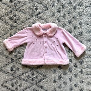 Y2K velour faux fur sweater